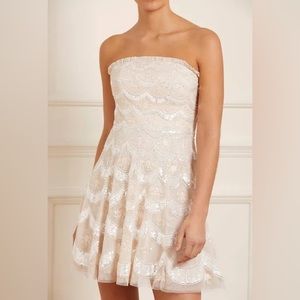 Needle & Thread FIFI STRAPLESS MICRO MINI DRESS - Champagne - US SIZE 6